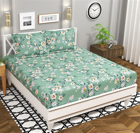Buy BSB HOME 120 TC Double Floral Bedsheet with 2 Pillow Covers | 110 ...