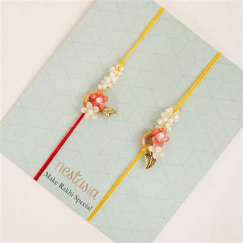Dual Flower Rakhi Gift Set Online - Premium Gift Hamper | Nestasia