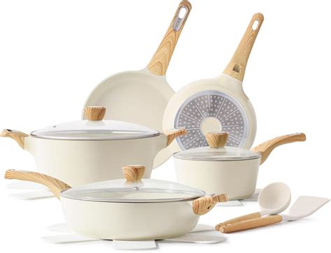 Amazon.com: SENSARTE Ceramic Cookware Sets, Pots and Pans Set Non stick ...