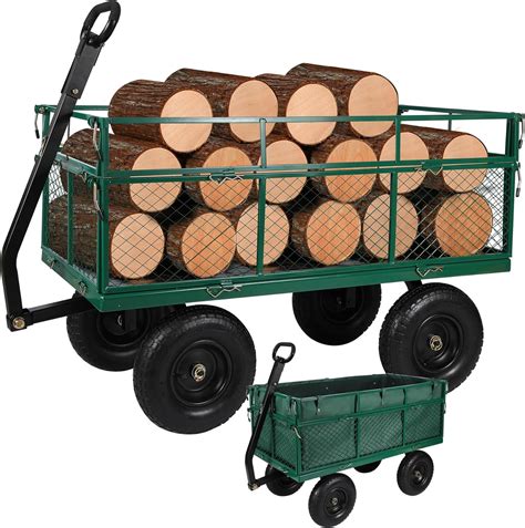 REDCAMP Garden Wagons Carts Heavy Duty Pullable, 650 Lbs Capacity Mesh ...