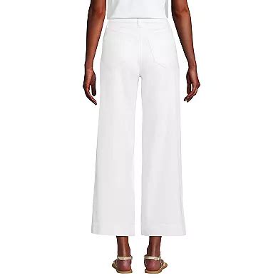 Petite Lands' End Recover Denim High Rise Wide Leg Crop Jeans