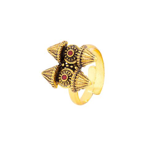 Temple of Love Tribal Motifs Statement Ring – VOYLLA