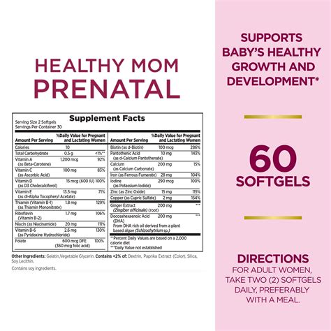 Nature's Bounty Prenatal Multivitamin, Dietary Supplement, Supports ...
