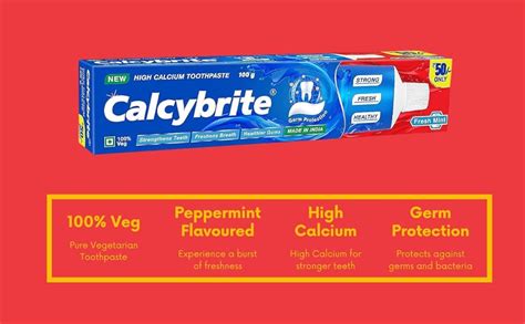 Buy Calcybrite Peppermint Toothpaste - Fluoride Free, High Calcium ...