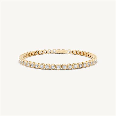 Round Lab Grown Diamond Bezel Tennis Bracelet By Oraa India