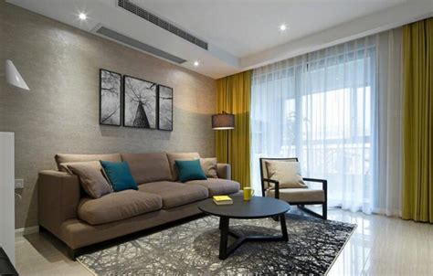 123平米四室两厅室内布艺沙发装修摆放图_别墅设计图