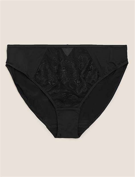 Buy Embrace Embroidered High Leg Knicker at Marks & Spencer