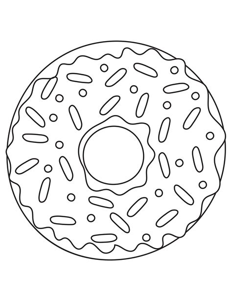 Donut Coloring Page Printable - Free Printable Templates