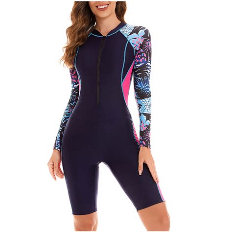 Samickarr Front Zipper Swimsuits For Women Long Sleeve One Piece Full ...