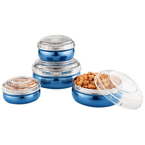 Buy Jensons Steel Belly Shape Storage Dabba/ Container Set With ...