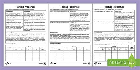 Differentiated Testing Properties Worksheet / Worksheet