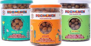 PROMUNCH Roasted Soya Snack Cheese & Onion, Tangy Pudina and Peri-Peri ...