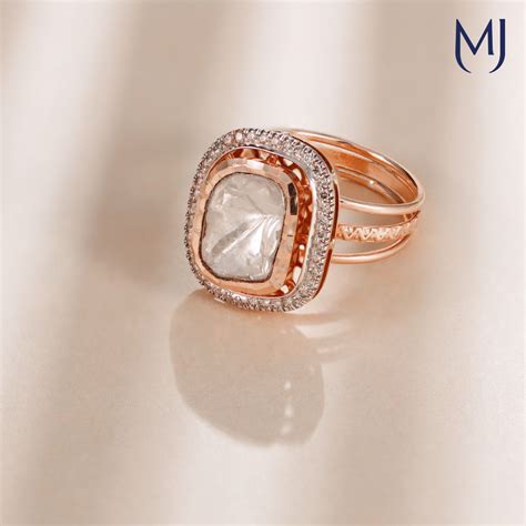 Buy 18 KT Blue Buttercup Polki Ring Online | 18 KT Blue Buttercup Polki ...