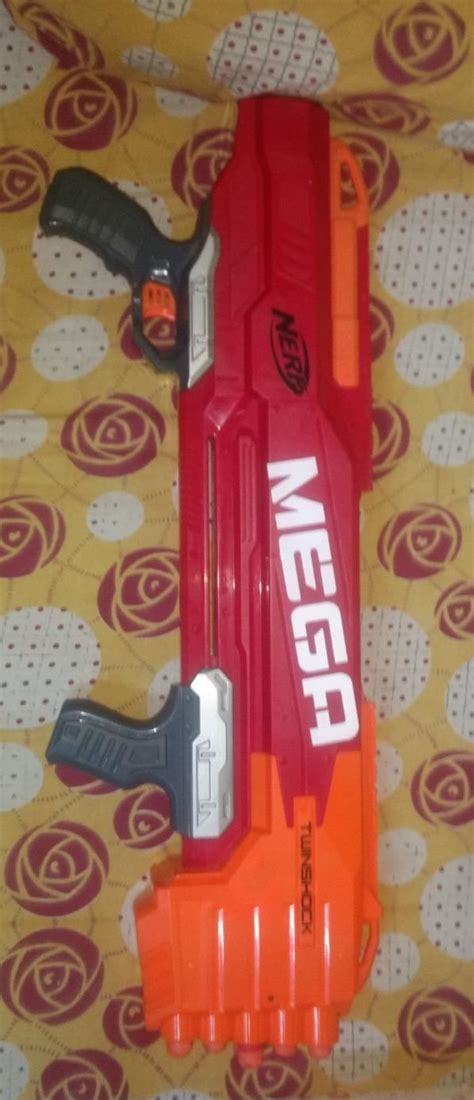 Nerf Mega TwinShock Blaster, Fire 1 or 2 Darts at a Time or Slam Fire ...