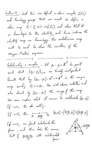 Lecture 1 - Algebraic Topology - Studocu