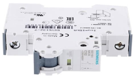 5SY6132-7 Siemens | Siemens Sentron 5SY6 MCB, 1P, 32A Curve C, 230V AC ...