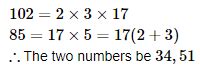 Two natural numbers whose sum is 85 and the least common multiple is ...