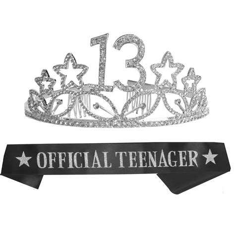 13th Birthday Tiara and Sash| Happy 13th Birthday Party Supplies ...