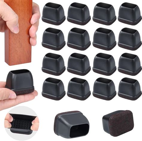 Ezprotekt 24 Pcs Rectangle Felt Chair Leg Floor Protectors for Hardwood ...