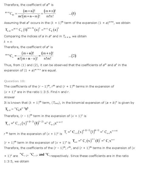 Binomial Theorem, Class 11 Mathematics NCERT Solutions