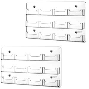 12 Pocket Acrylic Brochure Holder Clear Brochure Display Stand Wall ...