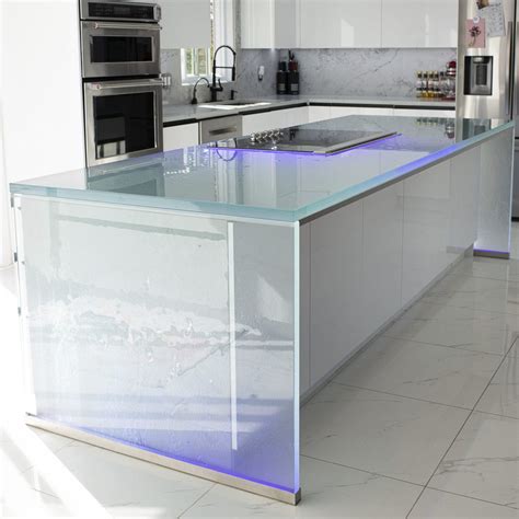 Kitchen counter - Natura - ThinkGlass - glass / upright / illuminated