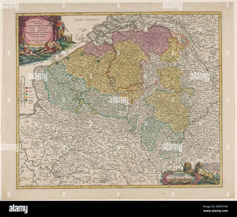 Map of the Southern Netherlands, Anonymous, 1715 - 1724 print Map of the Southern Netherlands ...