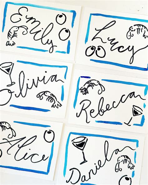 Illustrator | Chloé | 🦐 cute and summery 🦐 . . Birthday table place cards I made last wee ...
