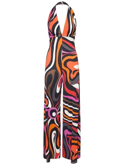 Marmo printed jersey halter jumpsuit - Pucci - Women | Luisaviaroma