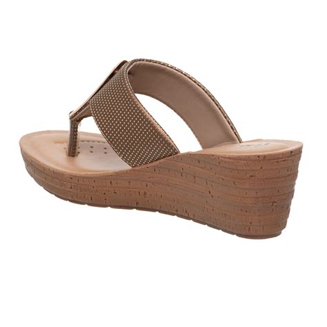 Inblu Women Copper Wedge Sandal with Embelished Upper & Buckle Styling ...