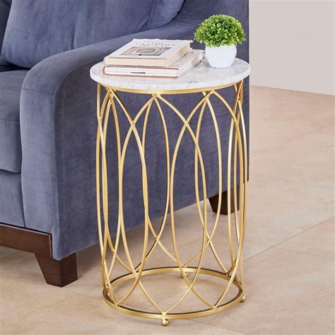 Buy Gohan Marble Top End Table - Gold from Home Centre at just INR 4995.0