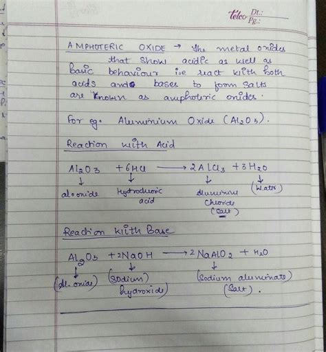 Justify amphoteric nature of aluminum with reactions. - Brainly.in