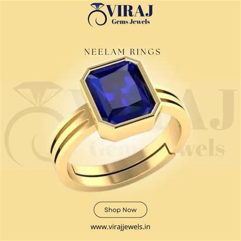 Viraj Gems jewels Blue Sapphire created Gold Plated Panchdhatu ...