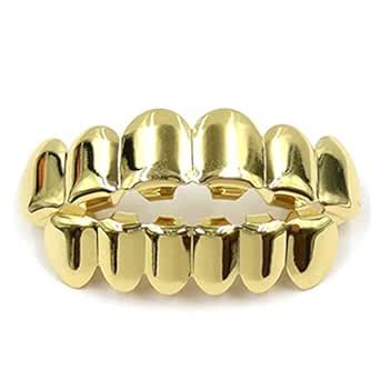 Plated Hip Hop Teeth Top & Bottom Teeth Grills Gangster(As The Picture ...