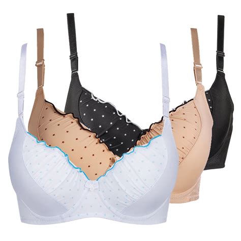 32B Bras for Women 3 Pack Underwire Push Up Bra Pack Padded Contour ...