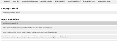 Active Campaign API 的图像结果