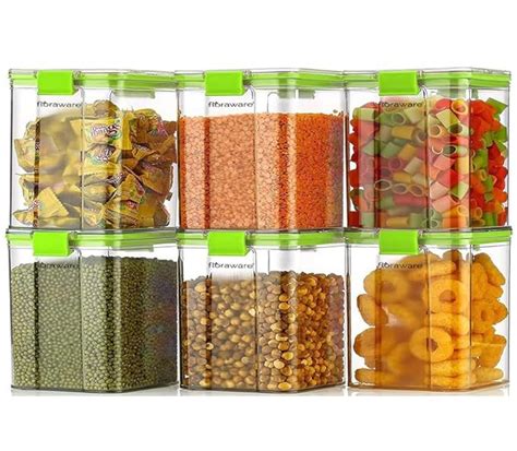 Buy Floraware Food Safe Modular Plastic Square Airtight Containers ...
