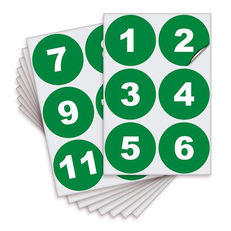 iSYFIX Green Consecutive Number Stickers – 1 to 50, 3-inch, 1 Set ...