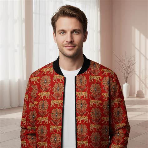 Animal Art Red Bomber Jacket Back – SQUIREHOOD