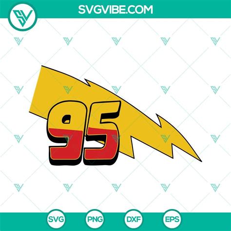 Cars Lightning Mcqueen 95 SVG Files PNG DXF EPS Files - SVG Vibe in ...