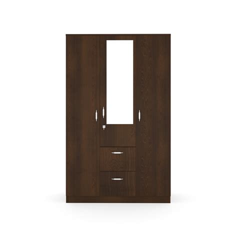 Buy Nilkamal Mozart 3 Door Wardrobe with Mirror (Walnut)Online