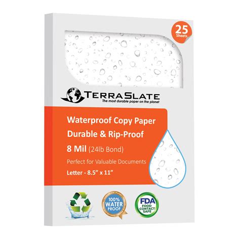 Terraslate Premium Waterproof Printer Paper 8 Mil 8 5 X | Desertcart INDIA
