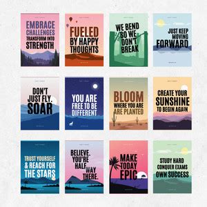 Pack of 12 Motivation Posters for Room | Study Motivation Posters for ...