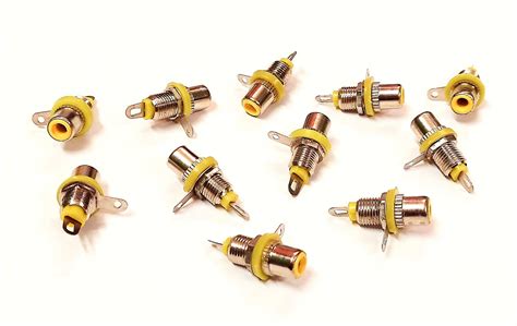 Buy ERH India (Pack of 10 RCA Female Yellow Color Socket RCA Pin Female ...