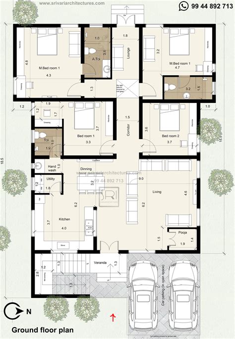 35 x 60 east facing floor plan – Artofit