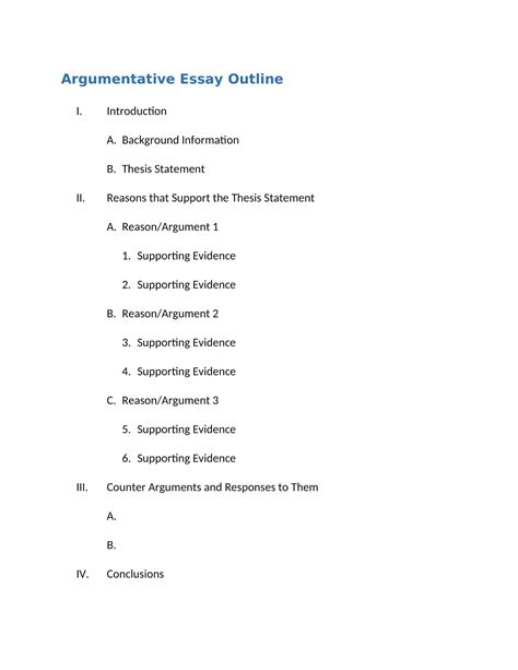 Image result for Simple Essay Outline Sample