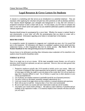 Fillable Online kentlaw iit Legal Resumes & Cover Letters for Students ...
