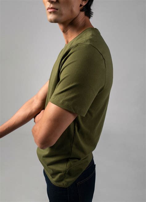 Buy No Nasties Olive Green Organic Cotton Classic Tees For Men Online