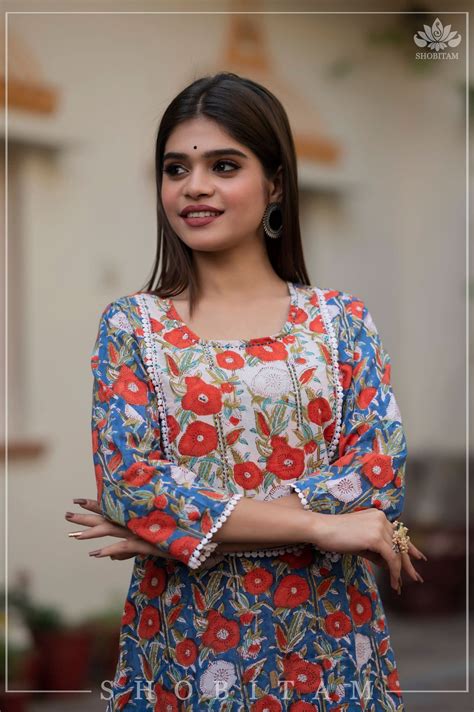 Short Kurti For Women | Hand Block Print Cotton | Shobitam Made To Ord ...