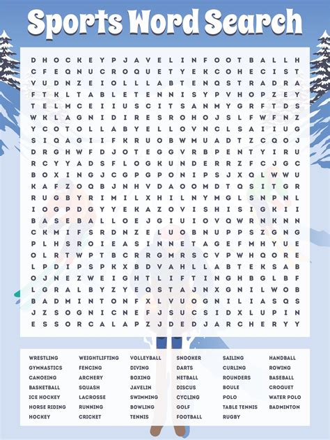 Printable Word Searches Sports - Printable Sight Words List